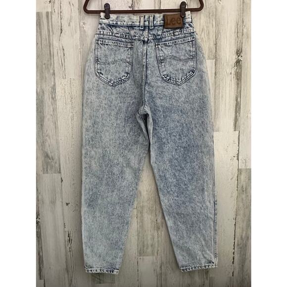 Vintage Womens Lee Jeans Size 26x28 Stonewash Tapered High Rise Rigid 80s - Picture 2 of 8